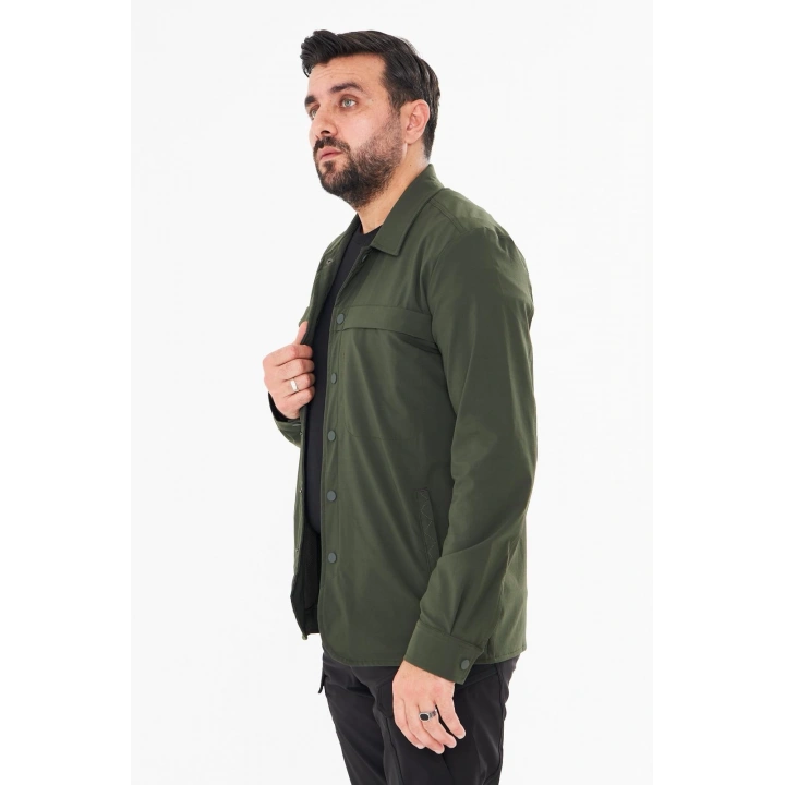 İssi İçi Astarlı Çıtlıçıtlı Gömlek Haki