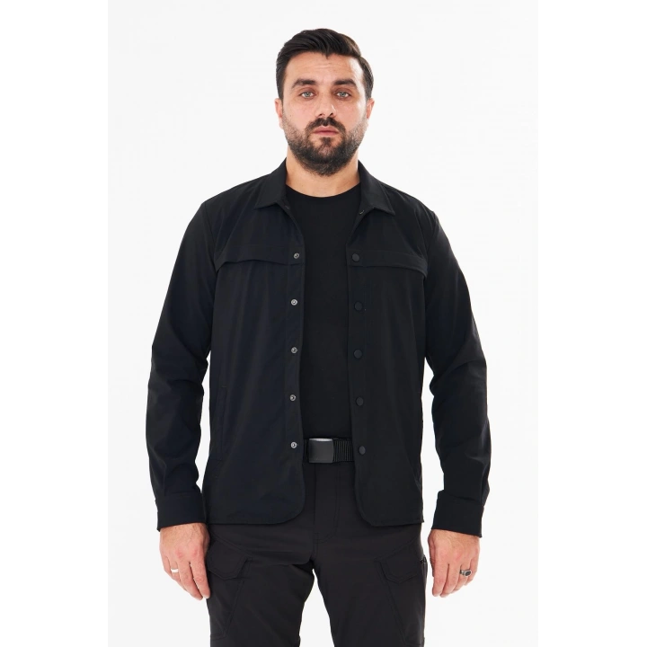 İssi İçi Astarlı Çıtlıçıtlı Gömlek Siyah