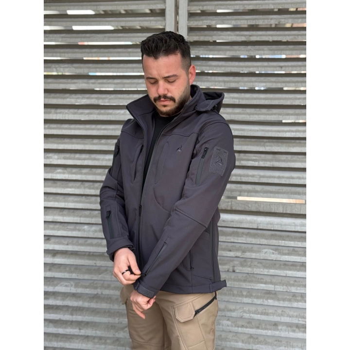 İSSİ Tactical Pro Softshell Kışlık Mont Antrasit