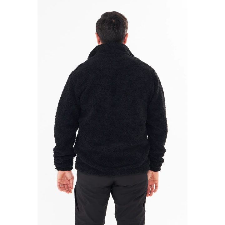 İSSİ İçi Astarlı Siyah Peluş Hırka