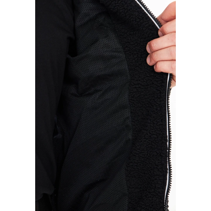 İSSİ İçi Astarlı Siyah Peluş Hırka