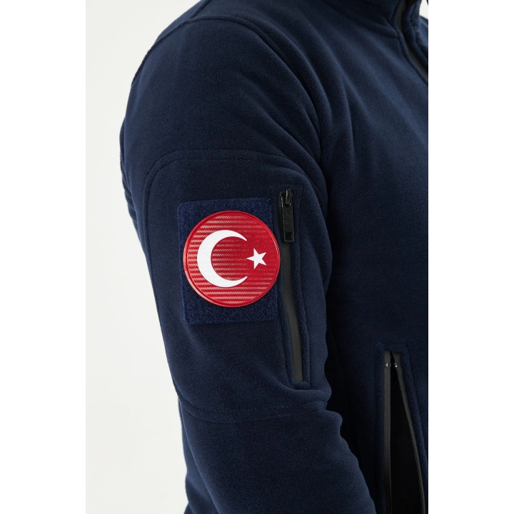 Tactical Outdoor Taktik Hırka Dik Yaka Polar Fermuarlı Polar Lacivert