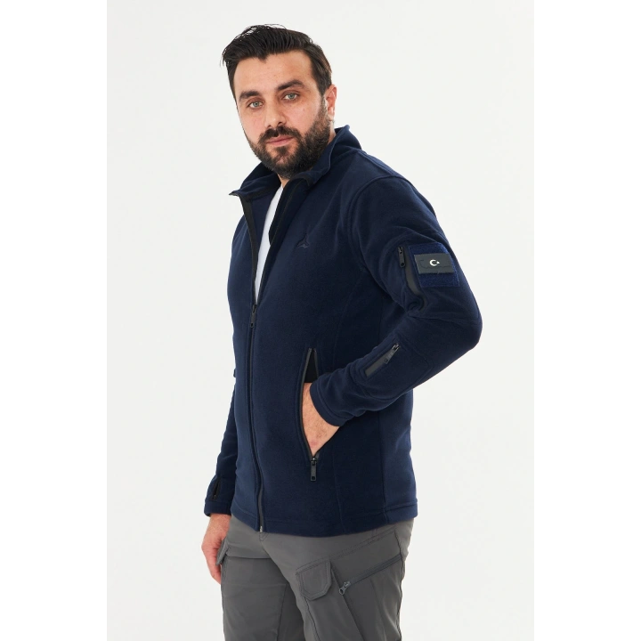 Tactical Outdoor Taktik Hırka Dik Yaka Polar Fermuarlı Polar Lacivert