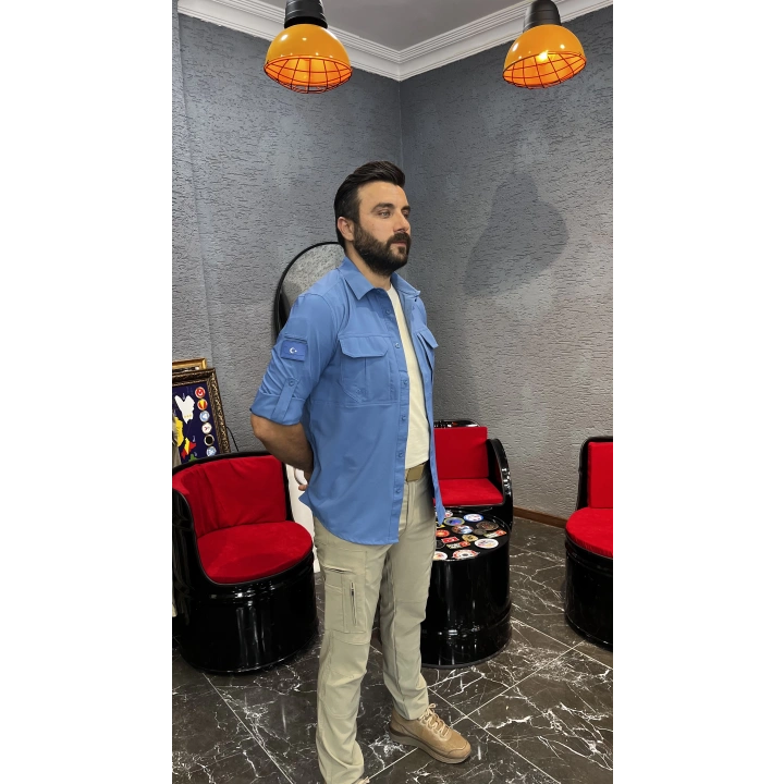 Taktikal 4lü Açık Mavi-Çöl Kombin