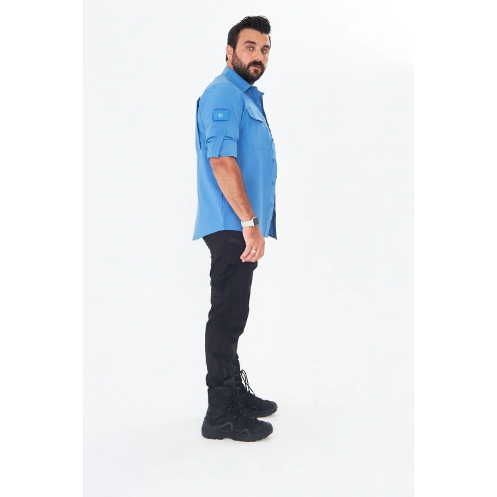 Taktikal Pençli Mavi Gömlek