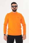 Bisiklet yaka %100 Pamuk Sweat Oranj
