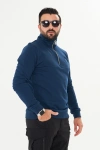 Yarım Fermuarlı %100 Pamuk Sweat İndigo