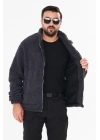 İSSİ İçi Astarlı Antrasit Peluş Hırka