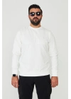 Bisiklet Yaka %100 Pamuk Sweat Beyaz