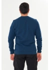 Bisiklet Yaka %100 Pamuk Sweat İndigo