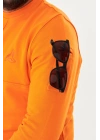 Bisiklet yaka %100 Pamuk Sweat Oranj