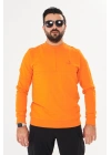 Bisiklet yaka %100 Pamuk Sweat Oranj