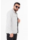 İssi İçi Astarlı Çıtlıçıtlı Gömlek A.Gri