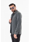 İssi İçi Astarlı Çıtlıçıtlı Gömlek Antrasit