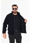 İSSİ İçi Astarlı Siyah Peluş Hırka
