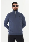 Yarım Fermuarlı %100 Pamuk Sweat Füme