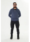 Yarım Fermuarlı %100 Pamuk Sweat Füme
