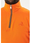Yarım Fermuarlı %100 Pamuk Sweat Oranj