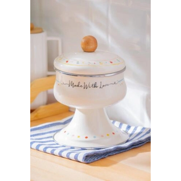 Made With Love Emaye Ayaklı Şekerlik - 12 cm