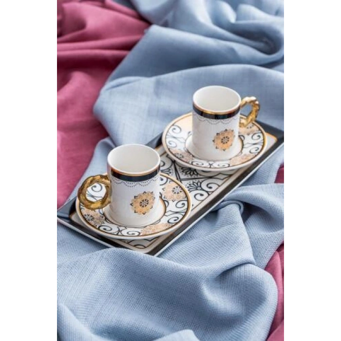 Francesca 2 Kişilik Porselen Kahve Fincanı Takımı - 90 ml