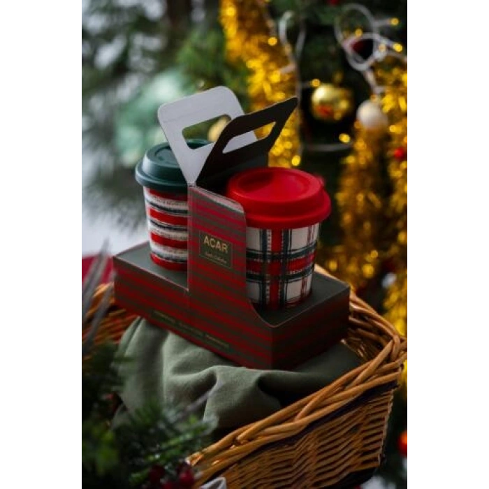 Santa 2 Kişilik Kapaklı Kupa Seti - 385 ml