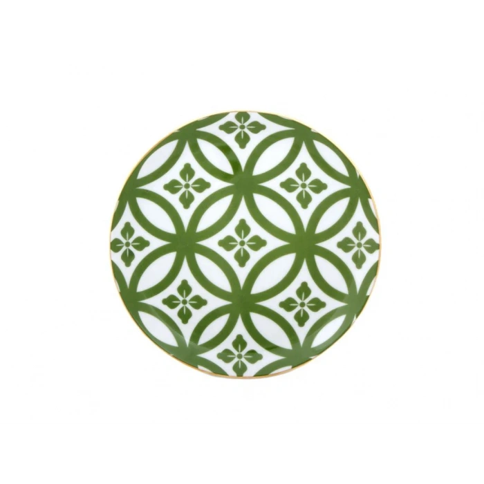 Morocco Desen1 Yeşil Düz Tabak 17cm