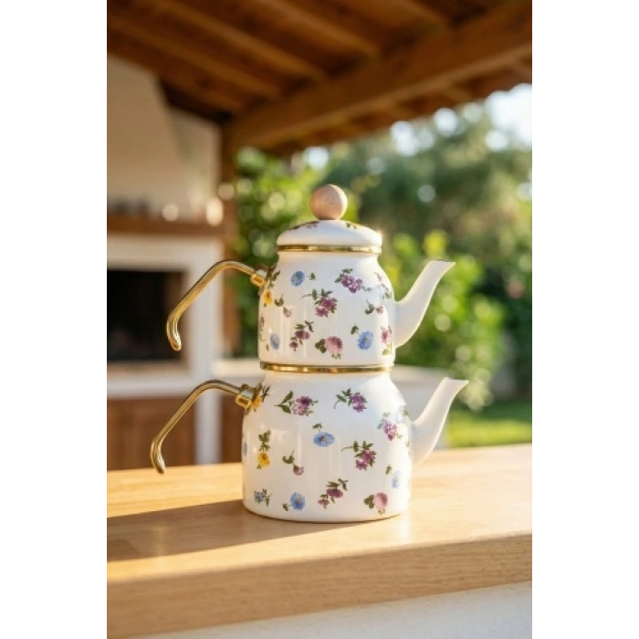 Petit Fleur Emaye Mini Çaydanlık Takımı