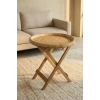 Aura Ahşap Ayaklı Hasır Sehpa - 53 cm