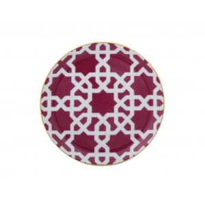 Morocco Desen5 Fuşya Düz Tabak 17cm