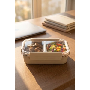 Steelock Paslanmaz Çelik İki Bölmeli Lunch Box - 22 cm