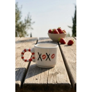 Valentine Kiss Porselen Kupa - 425 ml