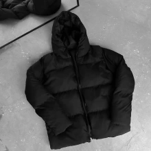 Basic Kapüşonlu Şişme Unisex Mont