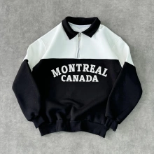 Montreal Polo Yaka Şardonlu Unisex Sweatshirt