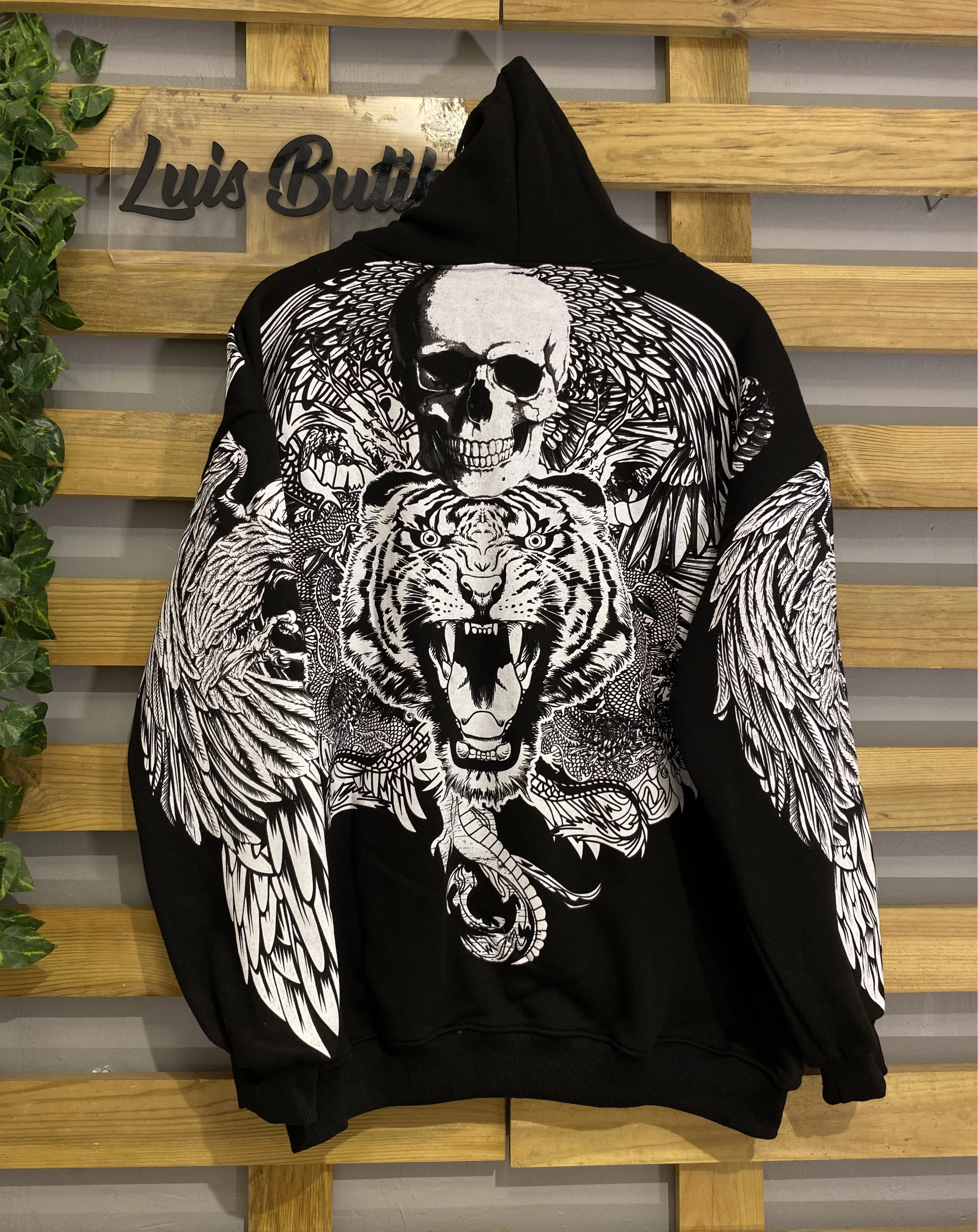 Tiger Sırt Baskı Unisex Hırka