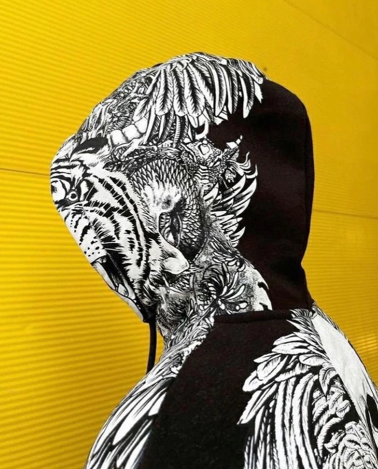 Tiger Sırt Baskı Unisex Hırka