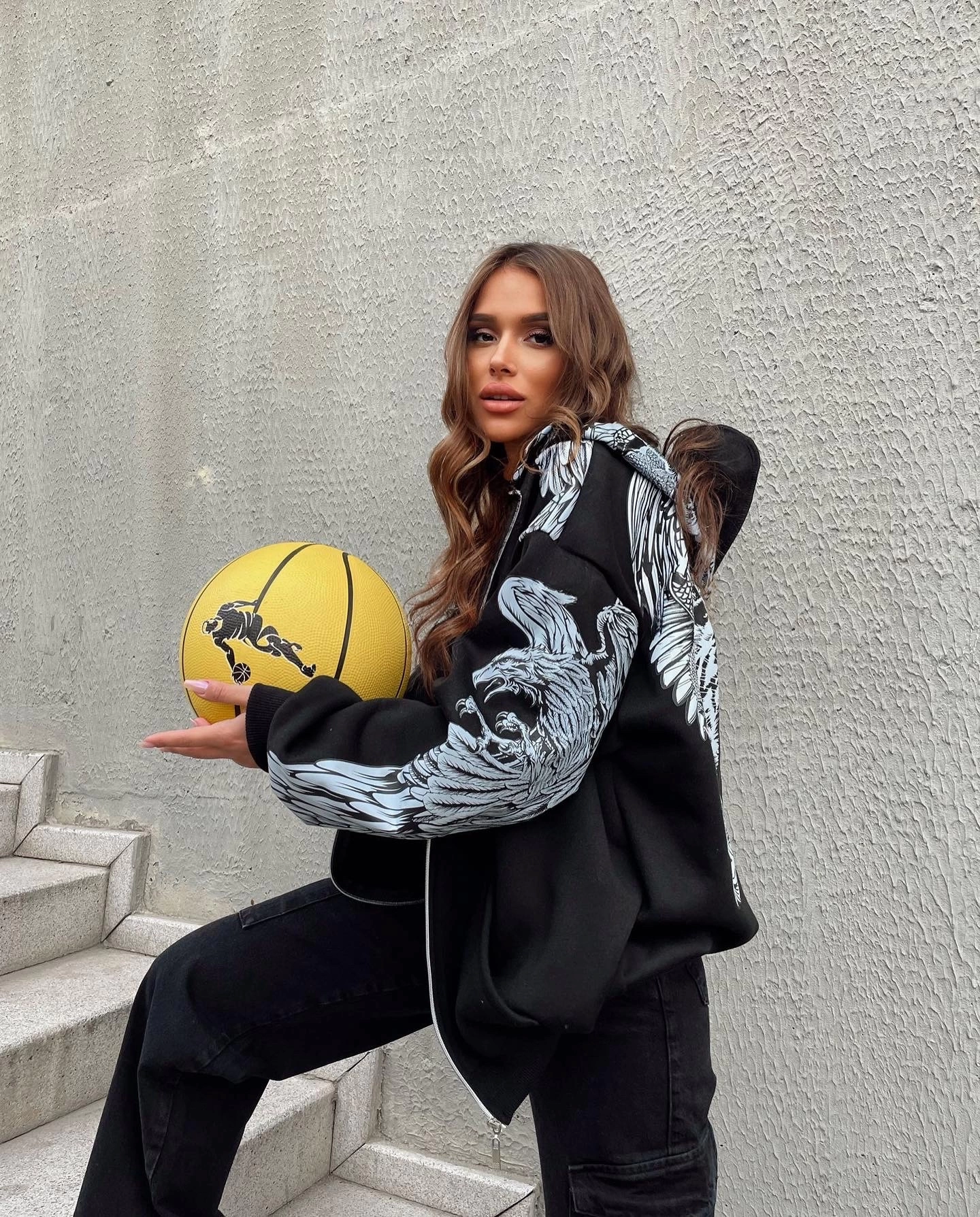Tiger Sırt Baskı Unisex Hırka