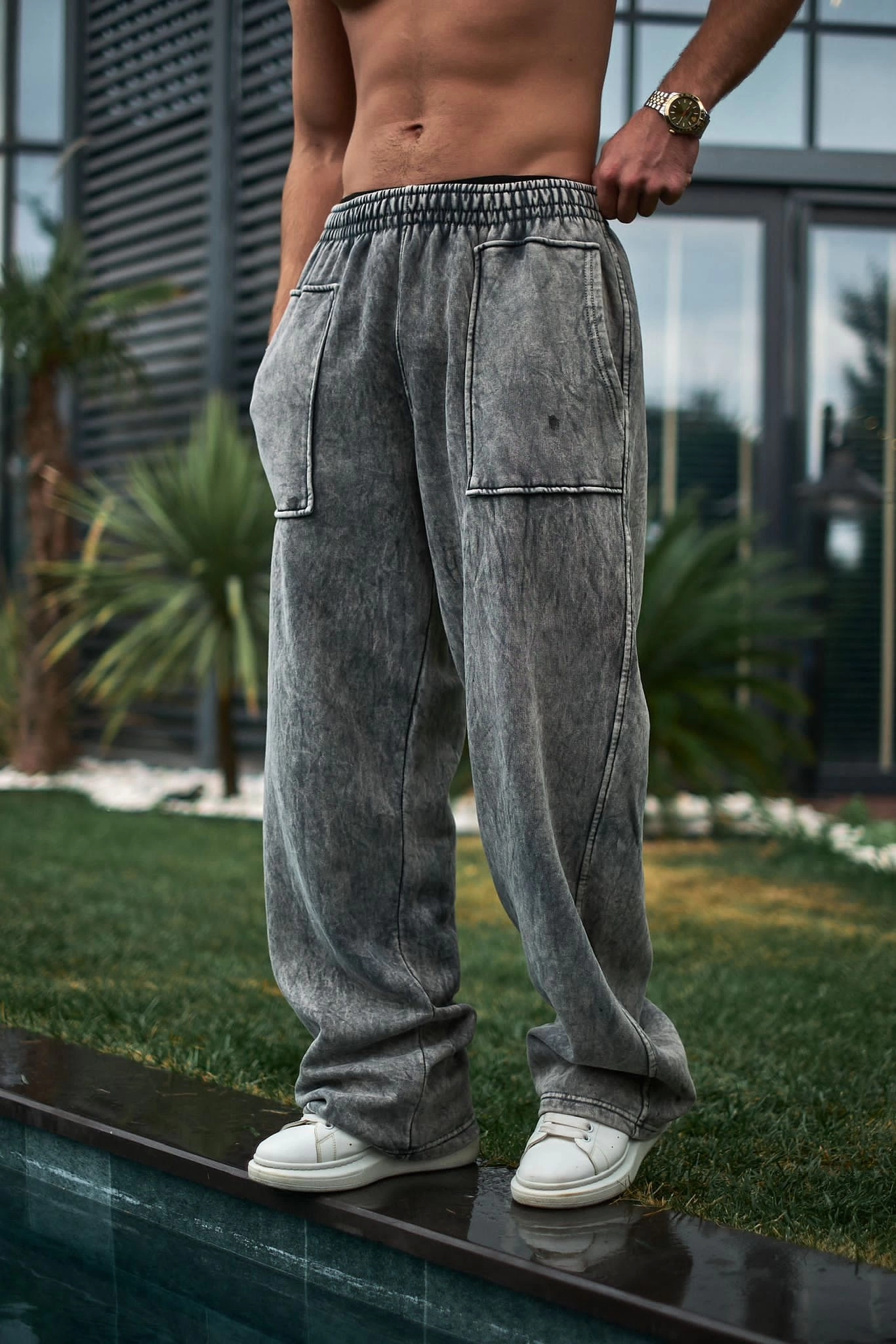 Yıkamalı Şardonlu Unisex Eşofman