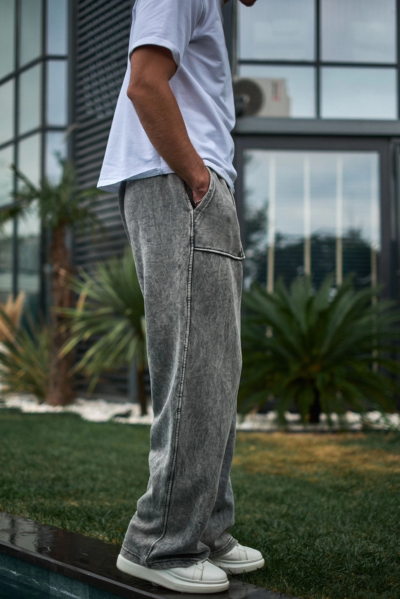Yıkamalı Şardonlu Unisex Eşofman