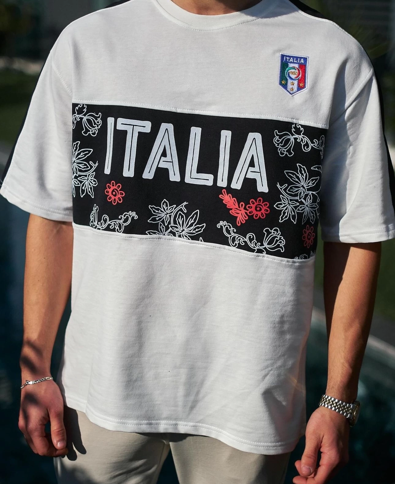 Desenli İtaly Unisex Oversize Tshirt