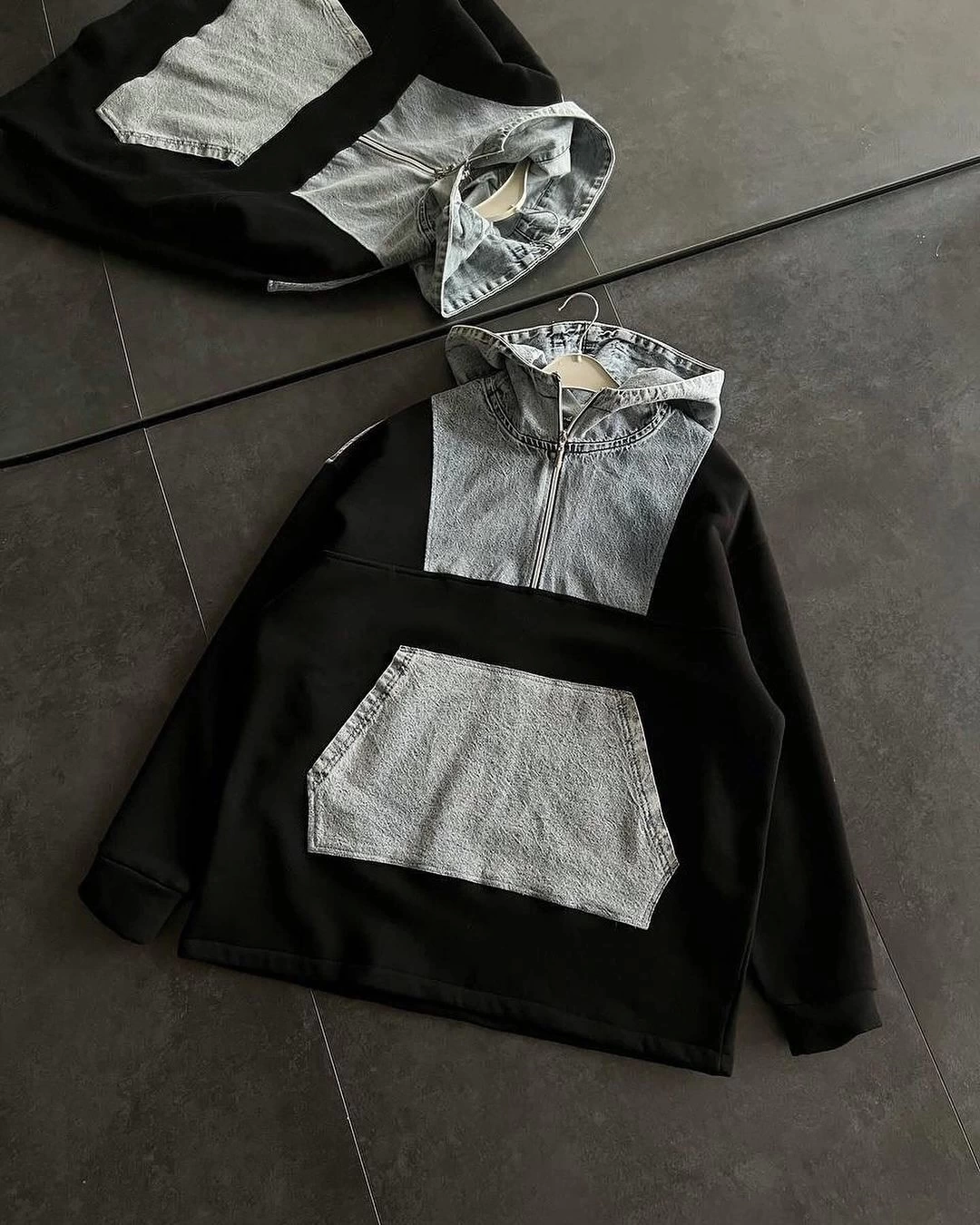 Yıkamalı Jean Oversize Sweatshirt