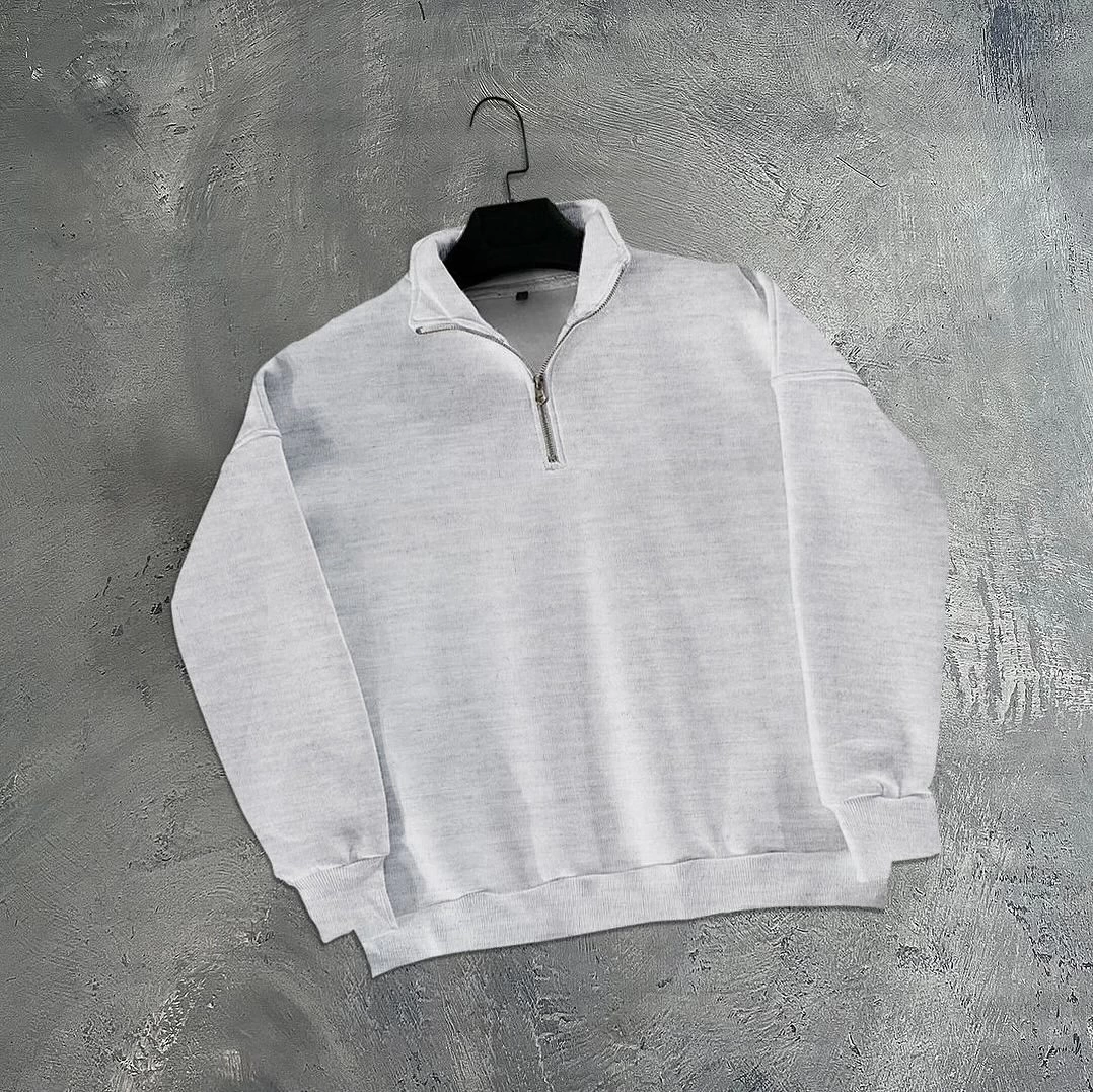 Basic Polo Yaka Unisex Şardonlu Sweatshirt