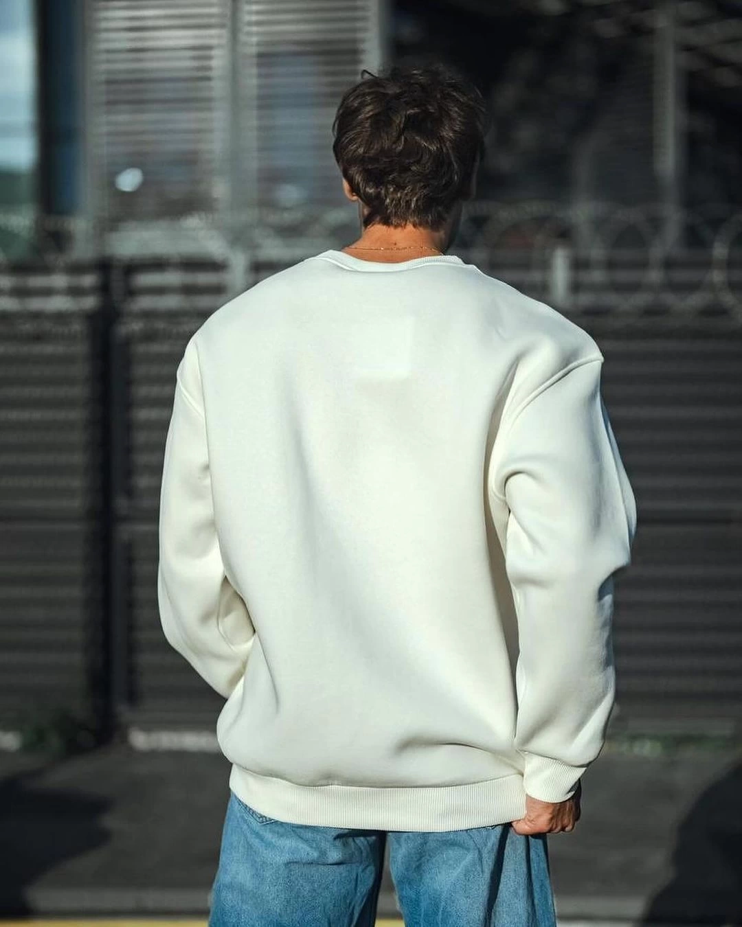 Basic Şardonlu Unisex Sweatshirt