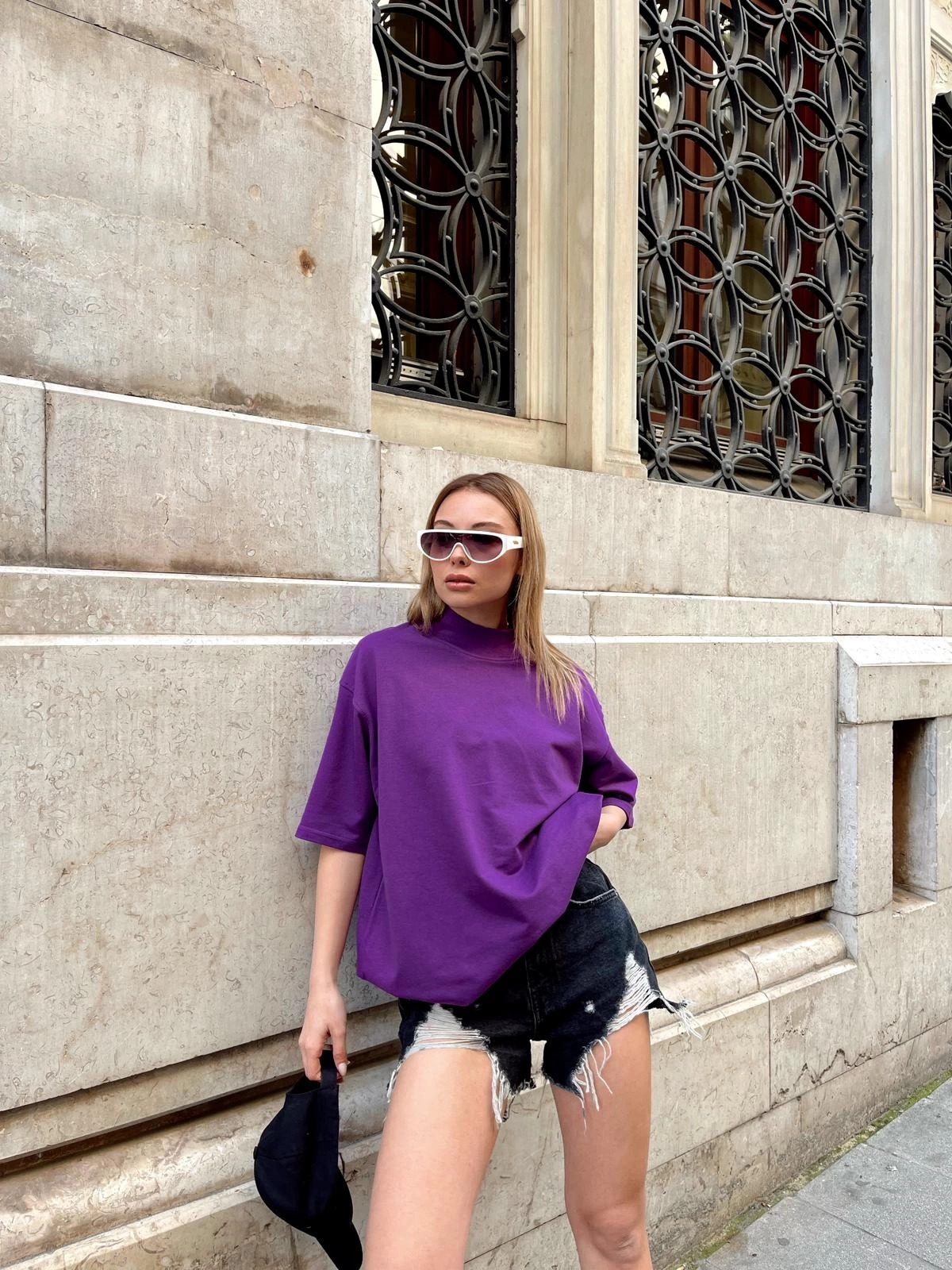 Dik Yaka Basic Unisex Tshirt