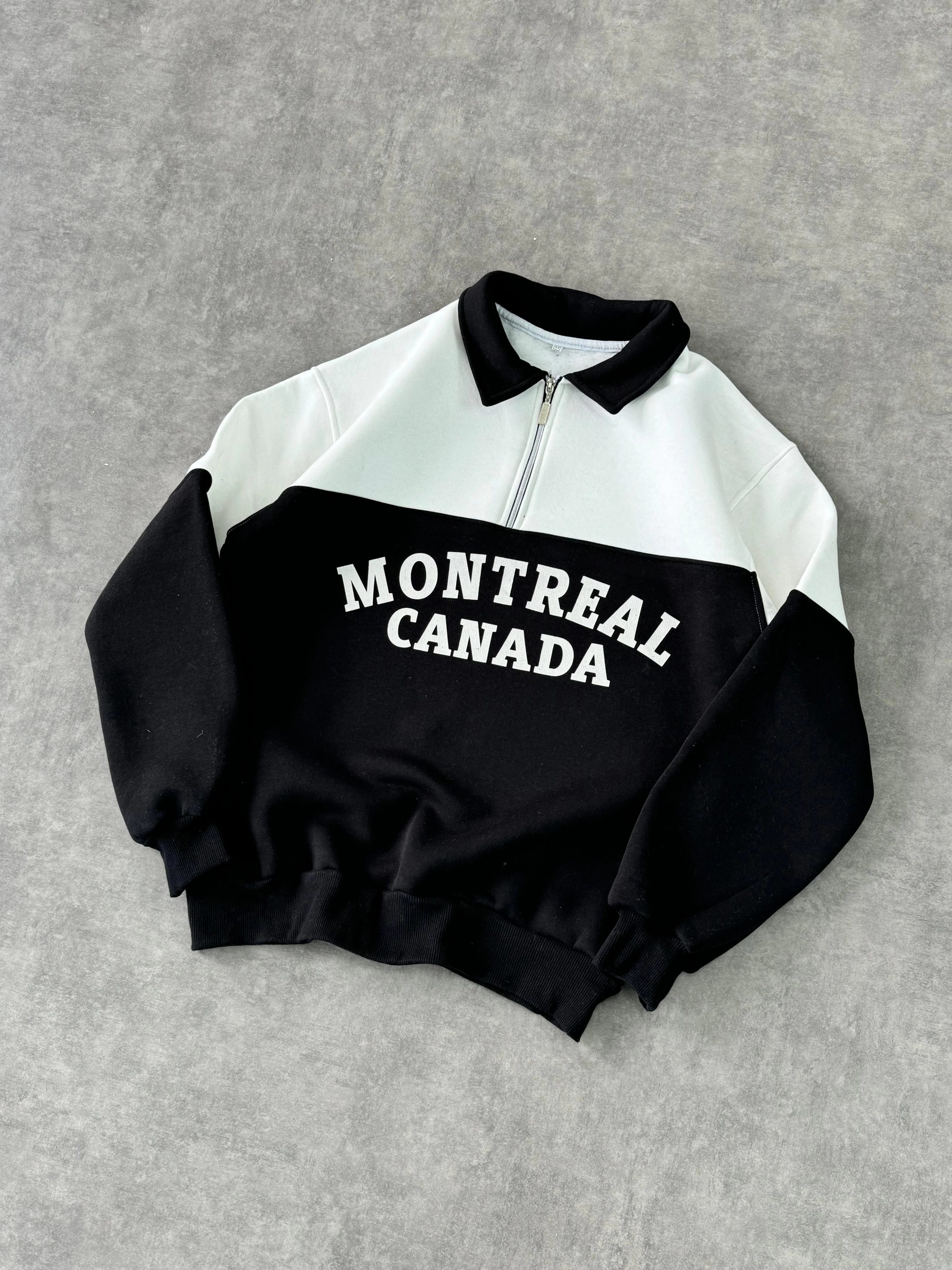 Montreal Polo Yaka Şardonlu Unisex Sweatshirt