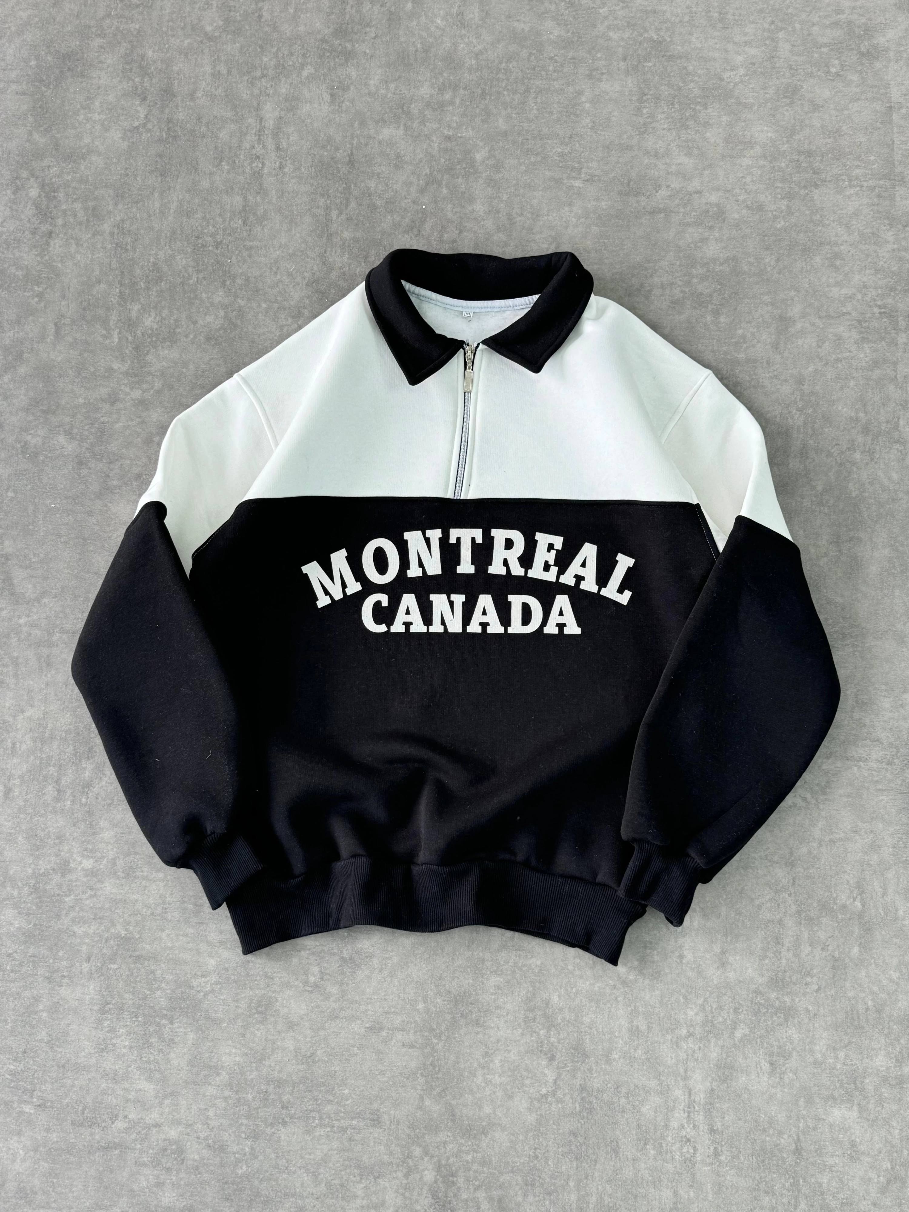 Montreal Polo Yaka Şardonlu Unisex Sweatshirt