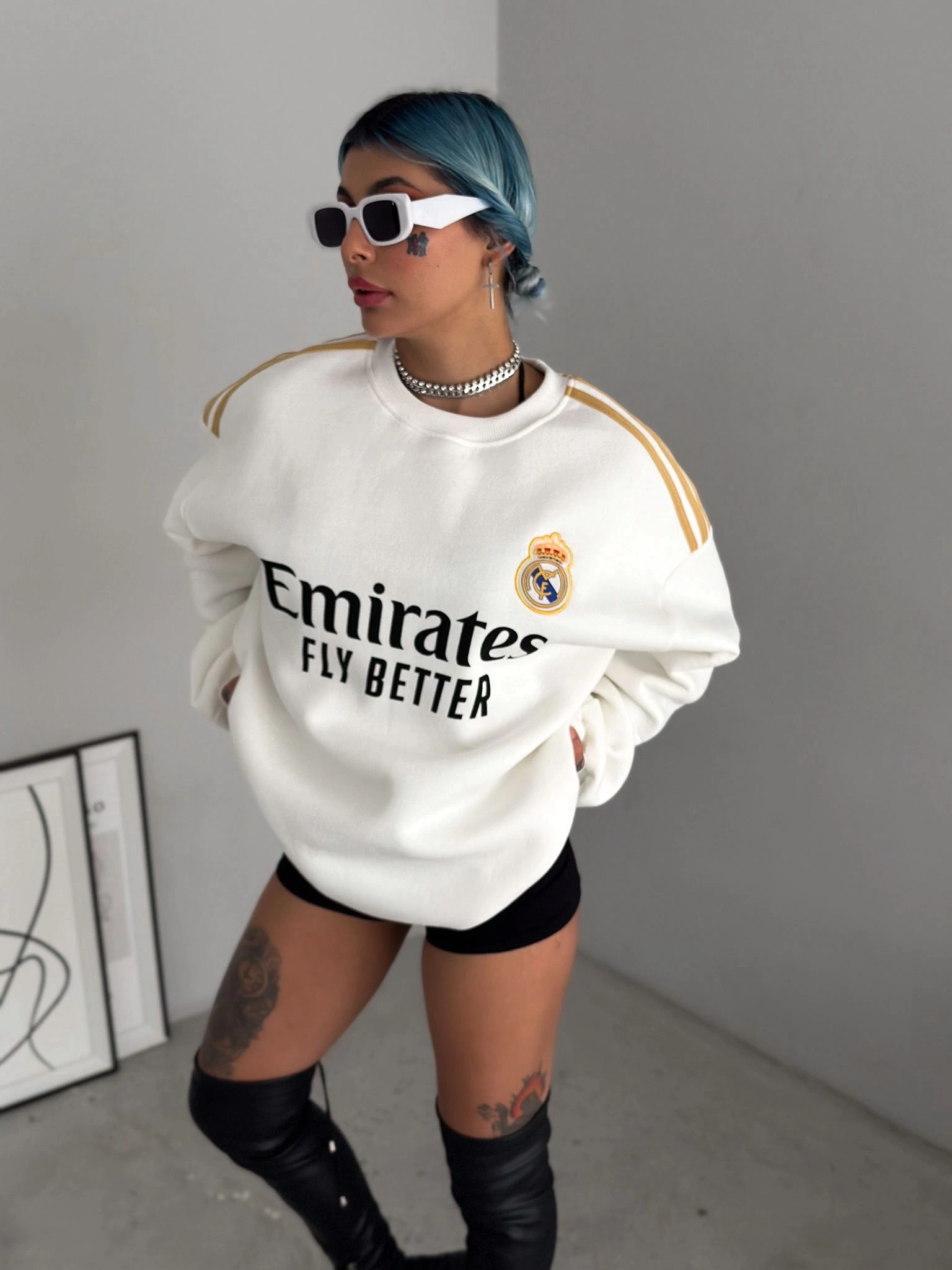 Real Unisex Şardonlu Sweatshirt