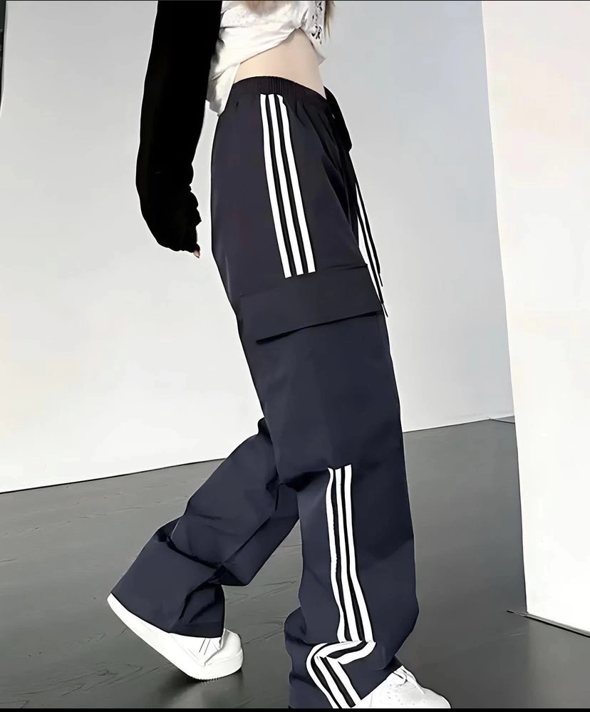 Şeritli Unisex Kargo Cep Eşofman