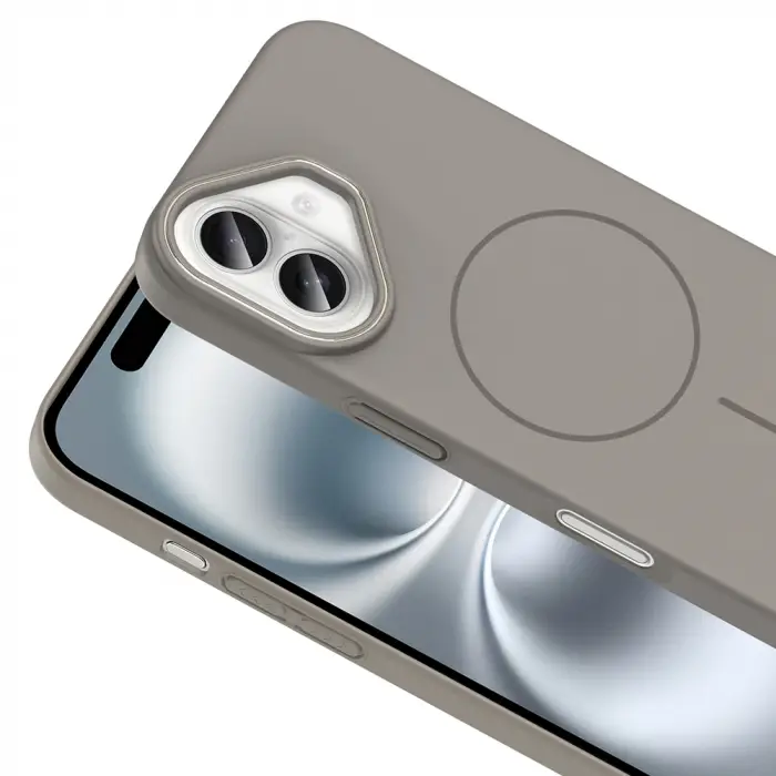 Apple iPhone 16 Kılıf M-safe Şarj Özellikli Zore Ruby Sert Kapak