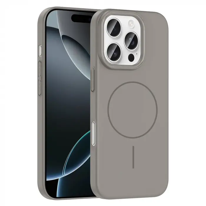 Apple iPhone 16 Pro Max Kılıf M-safe Şarj Özellikli Zore Ruby Sert Kapak