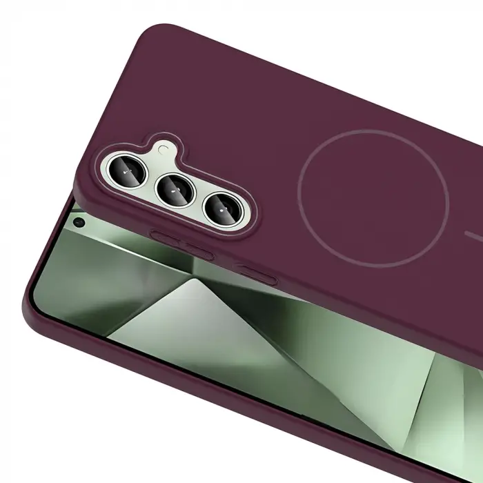 Galaxy S24 FE Kılıf M-safe Şarj Özellikli Zore Ruby Sert Kapak